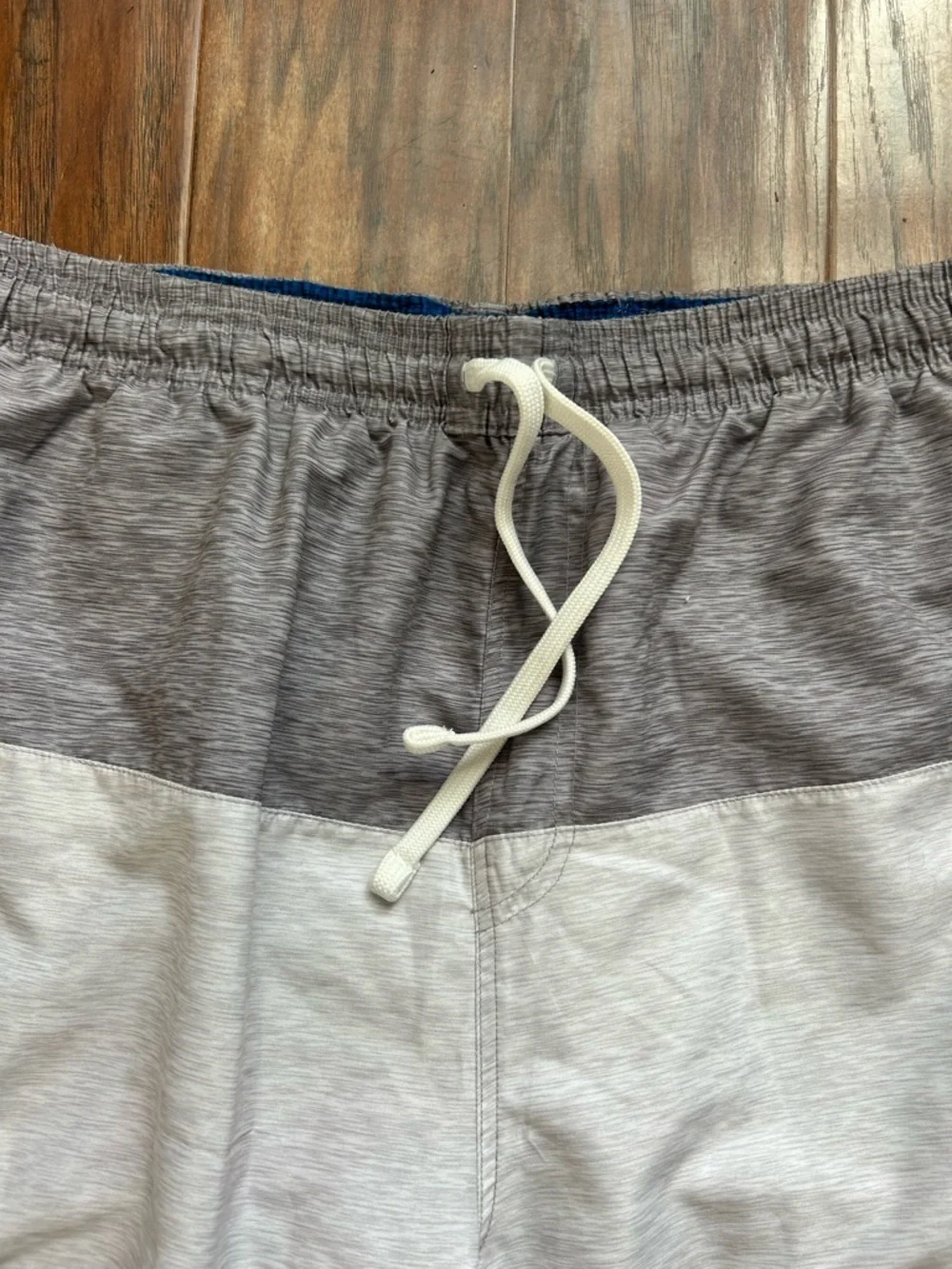 U.S. Polo Assn. Gray White and Royal Blue Colorblock Swim Shorts